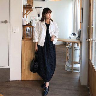 Drop-shoulder Pocket-front Jacket Ivory - One Size
