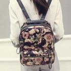 Printed Faux Leather Backpack