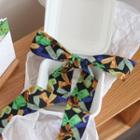 Bow Print Hair Tie Black & Green & Blue - One Size