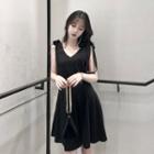 Sleeveless Ribbon A-line Mini Dress