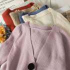 Two-buttons Slim-fit Cardigan In 8 Colors