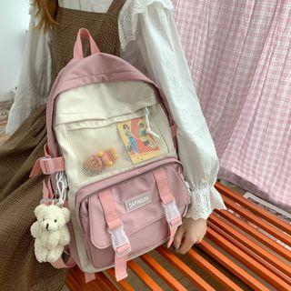 Two-tone Mesh Pocket Backpack