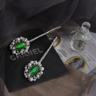 Faux Pearl Acrylic Gemstone Hair Pin As Shown In Figure - One Size