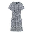 Striped Twisted Short-sleeve Mini A-line Dress