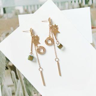 Cubic Rhinestone Star Fringed Earring