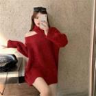 Turtle Neck Cutout Sweater