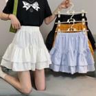 High-waist A-line Accordion Pleat Cake Miniskirt