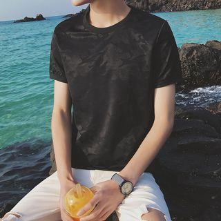 Short-sleeve Jacquard Camouflage T-shirt