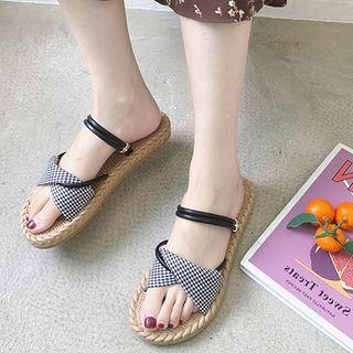 Gingham Flat Sandals