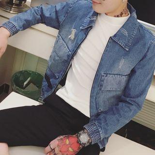 Long-sleeve Double Pocketed Denim Jacket