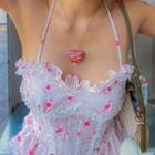 Halter Neck Ruched-edge Top