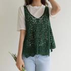 Set: Sleeveless Crochet Top + T-shirt
