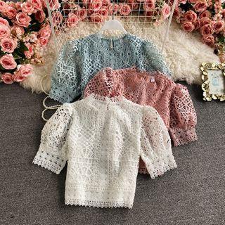 Crochet-lace Short-sleeve Top