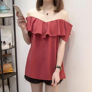 Cold-shoulder Ruffle Top