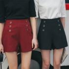 Buttoned High Waist Shorts