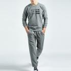 Set: Printed Sweatshirt + Lettering Sweatpants