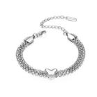 Elegant Temperament Butterfly 316l Stainless Steel Multi-layer Bracelet Silver - One Size