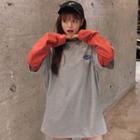 Mock Two-piece Logo Long-sleeve T-shirt