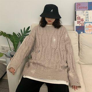 Knit Cutout Long-sleeve Sweater