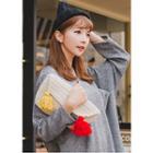 Tasseled Knit Flap Clutch