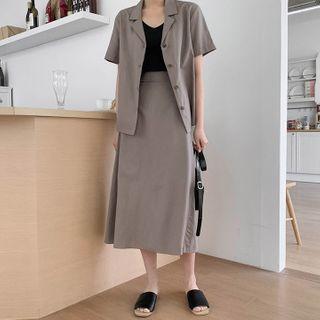 Textured A-line Long Skirt