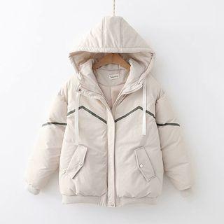 Contrast Trim Zip Padded Jacket