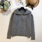 Plain Half-zip Sweater Gray - One Size