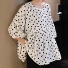 Dotted Printed Chiffon 3/4 Sleeve Blouse