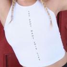 Lettering Round-neck Cropped Tank Top