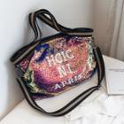 Sequined Crossbody Tote Bag