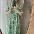 Flower Loose-fit Short-sleeve Sleepdress