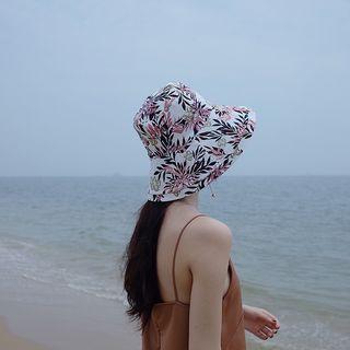 Reversible Leaf Print Bucket Hat