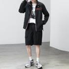 Set: Lettering Zip Jacket + Cargo Shorts