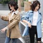 Notch Lapel Single-breasted Trench Jacket
