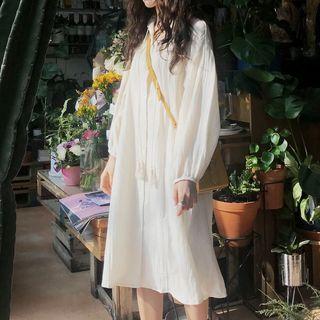 Tie-waist Loose Shirtdress