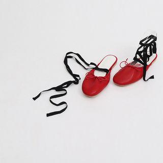 Tie-up Backless Ballerina Flats