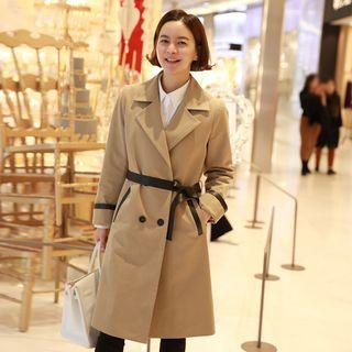 Contrast-trim Cotton Coat