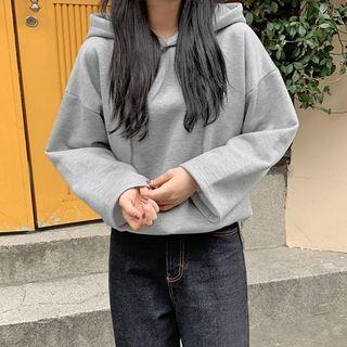 Drawcord-hem Fleece-lined Hoodie