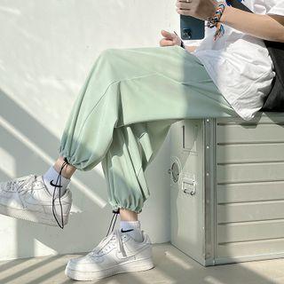 Drawstring Straight Leg Cropped Pants