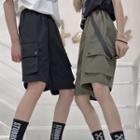 Couple Matching Strap-accent Cargo Shorts