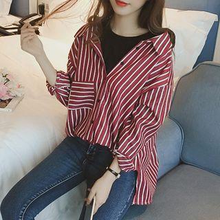 Paneled Striped Shirt