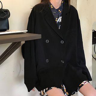 Floral Print Mini Shirtdress / Double-breasted Blazer