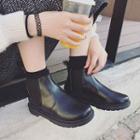 Faux Leather Ankle Chelsea Boots