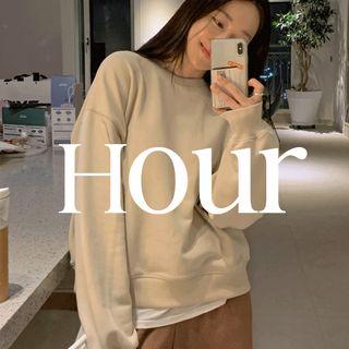 Monotone Oversized Sweatshirt Beige - One Size