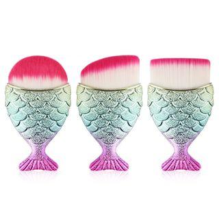 Set Of 3: Fish Tail Handle Foundation Brush