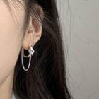 Chain Earring 1 Pc - With Back Stopper - Silver - One Size