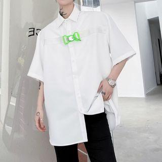 Short Sleeve Buckled Detail Shirt