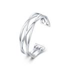 Fashion And Simple Geometric Cross Bangle Silver - One Size