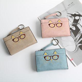 Embroidery Cat Short Wallet