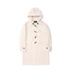 Toggle-front Hooded Long Coat
